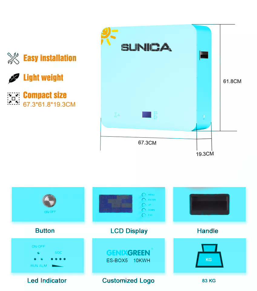 48v Lifepo4 Energy Storage Battery RS232 Energy Storage 10kw Powerwall