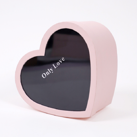 Heart Shaped Chocolate Candy Flower Gift Paper Packaging Box with Clear PVC Window