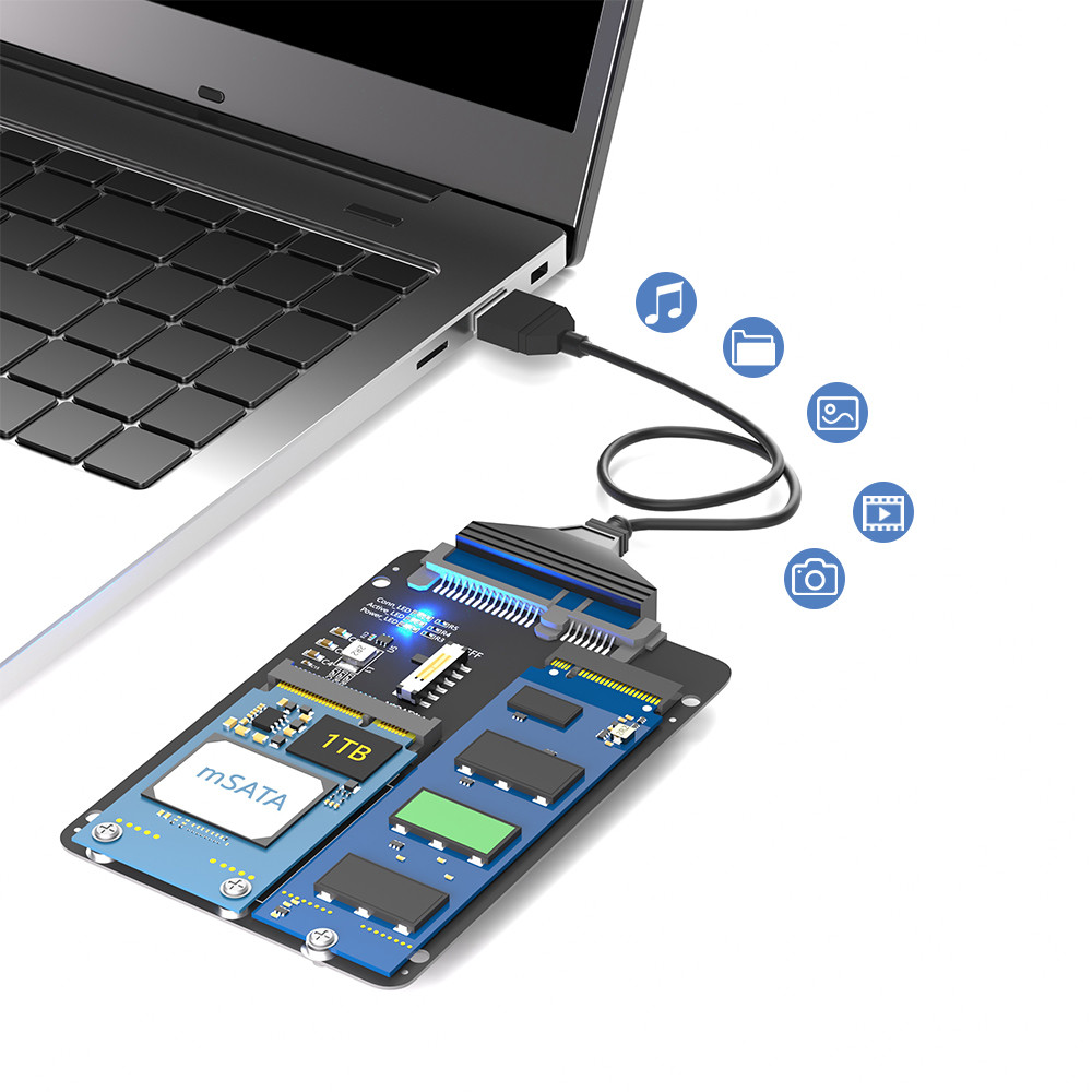M.2 NGFF Key B & MSATA SSD To SATA3 Adapter Wireless Card