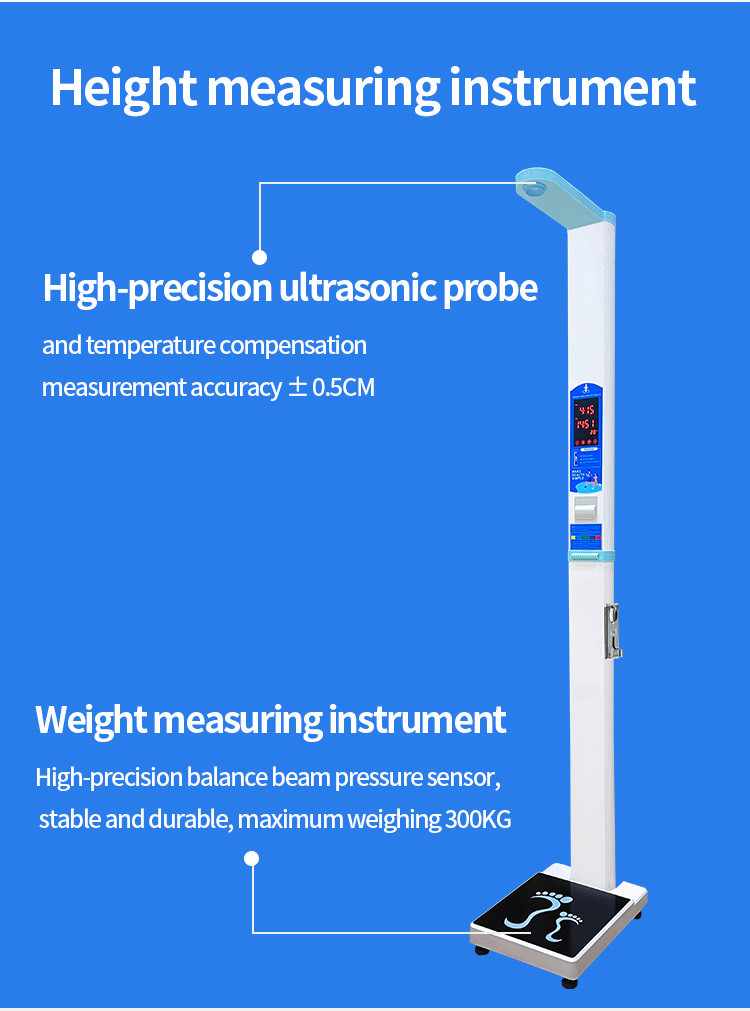 Ultrasonic Coin Operated Electronic Height Weight Scale Balance Metal Cabinet