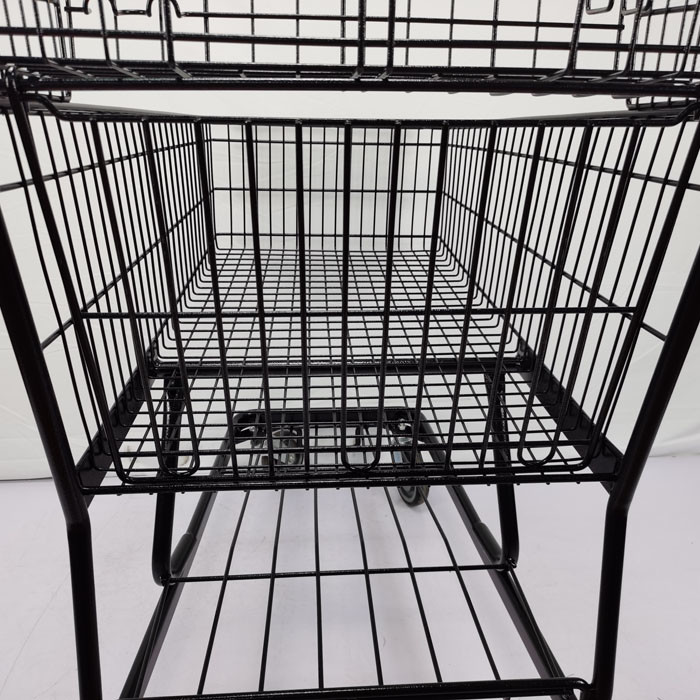Customized 100L Large Basket Supermarket Shopping Trolley With Handle Small Basket
