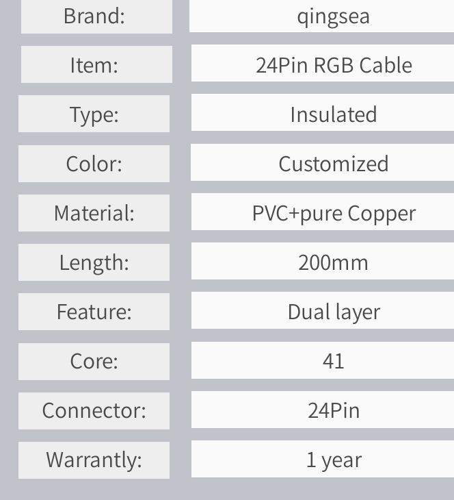 Gaming 24pin Cable Neon Flex RGB Led Strip Light Extension Cable Connector Wire 5V Power Adapter with ASynchronous