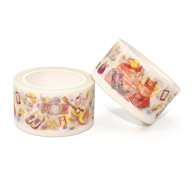 Washi Tape Custom Printed Blue Japanese Paper Tape Colored Masking Tape