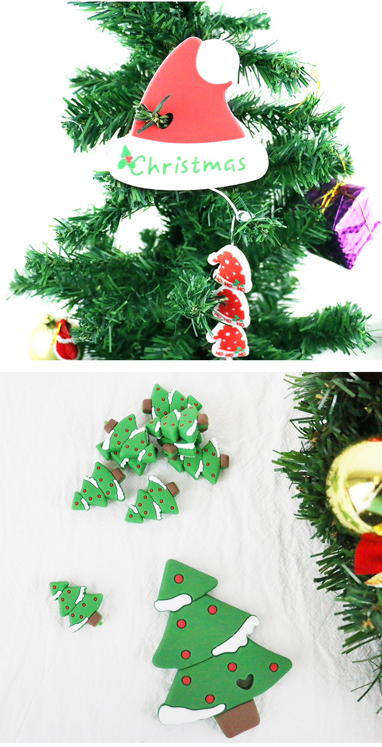 Christmas Hat Silicone Teething Bead Chewable BPA Free For Infant Baby