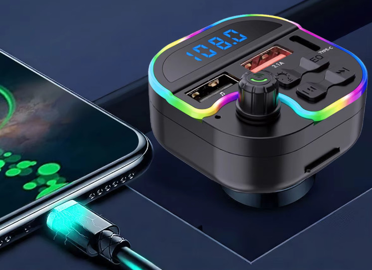 Colorful Light USB Car Charger With BT Fm Transmitter Car Mp3 Player FM Modulator