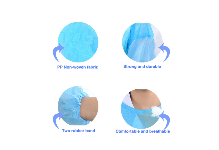 Durable Disposable Isolation Gowns Non - Sterile Excellent Microbial Barrier