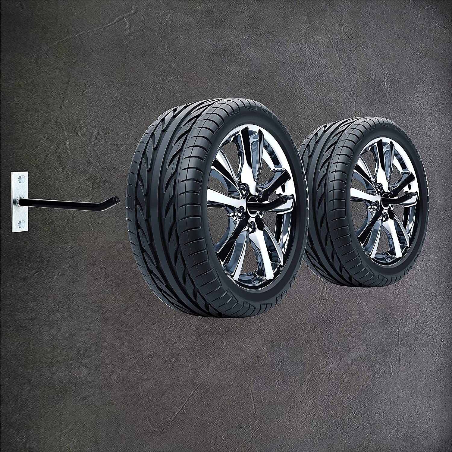 Easy-to-install Rim Holder Wall Mount Wall Bracket Tyre for Car Tyres Storage Set of 4