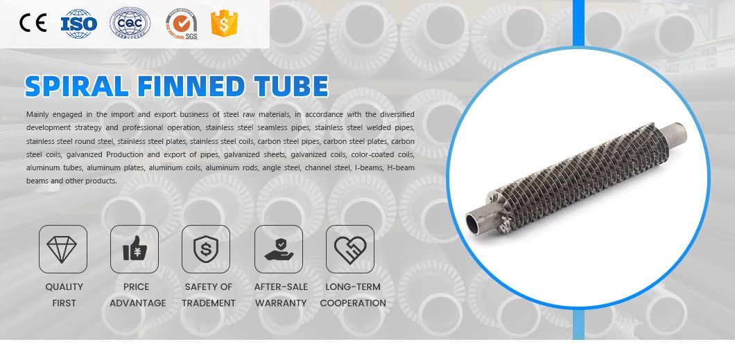Carbon Steel Copper Aluminum Fined Tube Elliptical and Spiral Fined Tube