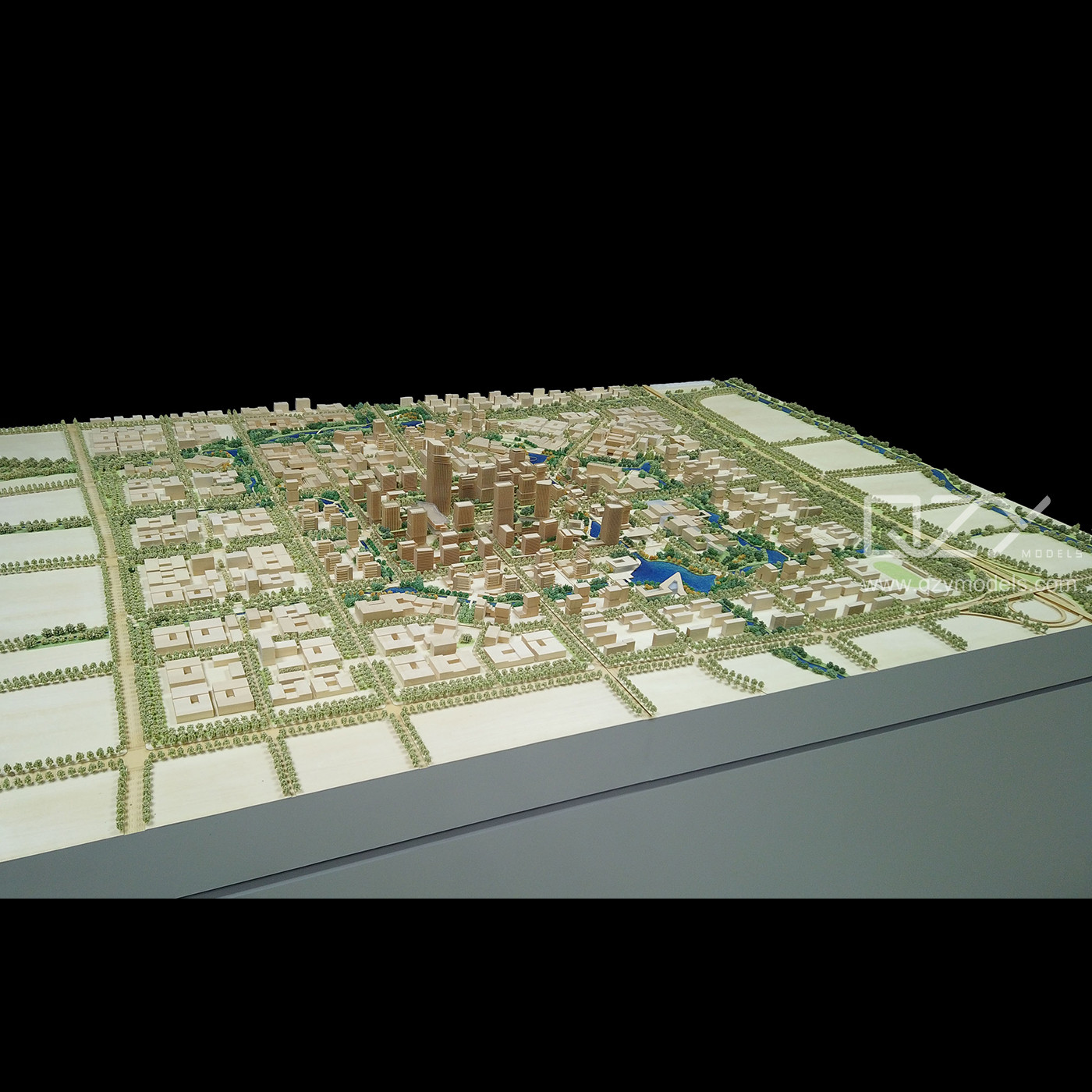 Aecom 1:1000 Wooden Miniature Building Models Shanghai Jiading City Planning Model