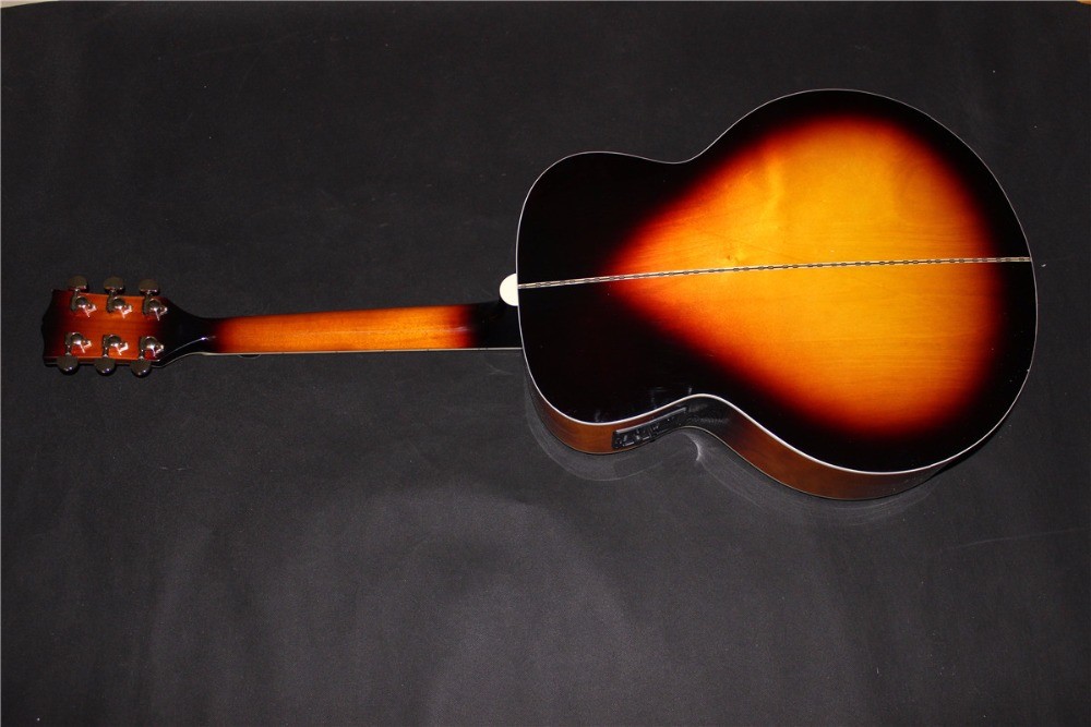 Lefty guitar jumbo wholesale guitar promotion electric acoustic guitar lefty sunburst Acoustic guitar