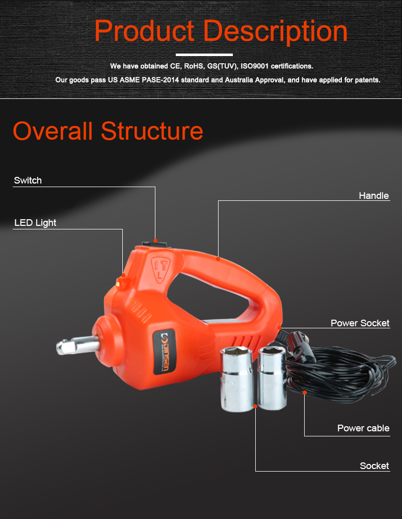 Rocker switch Corded Electric Impact Wrench , High Torque Electric Impact Wrench