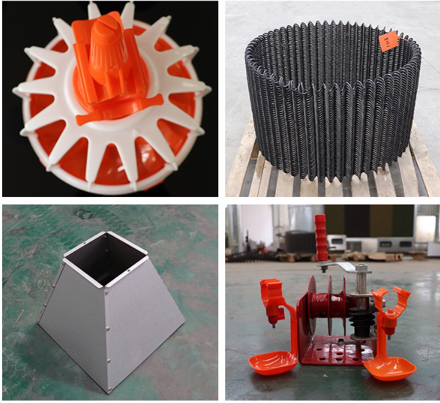 A complete set of plastic line raising equipment for duck farm in high quality chicken farm