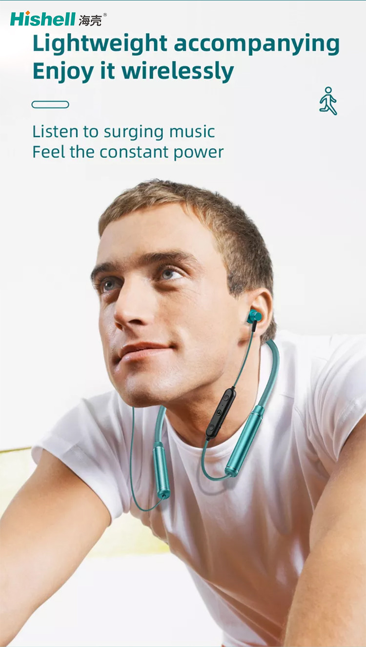 ENC Wireless Neckband Bluetooth Earphones 9D Surround Lightweight