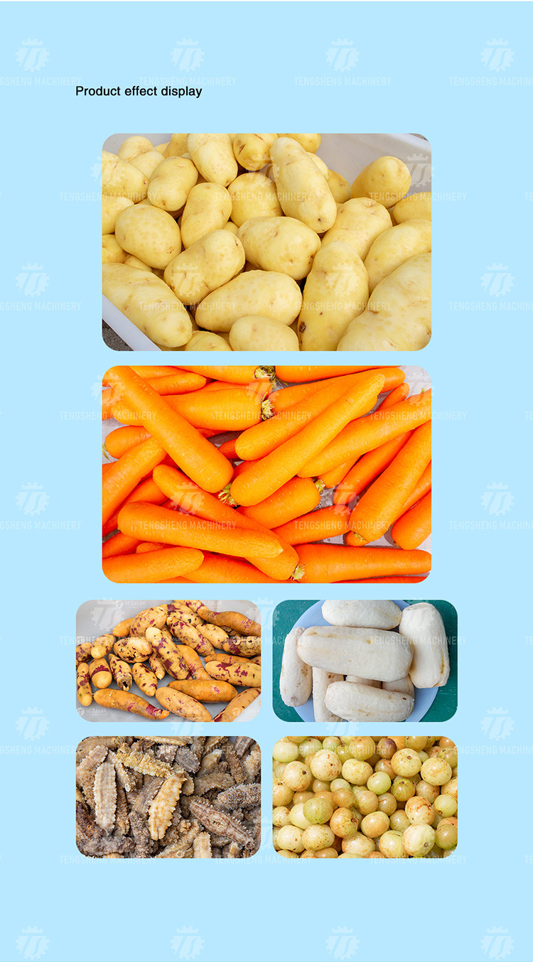 180KG Potato cleaning and peeling machine brush cleaning machine automatic discharge roller peeling machine