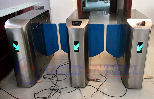 bi-directional channel electrical safe library entrance turnstile with barcode rfid interface