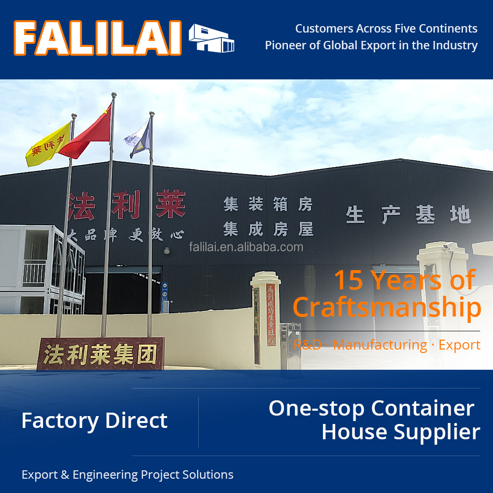 20&40ft Flat Pack Container House Custom Size Sandwich Panel Material Color Layout Modular Portable Office Building Camp Resort