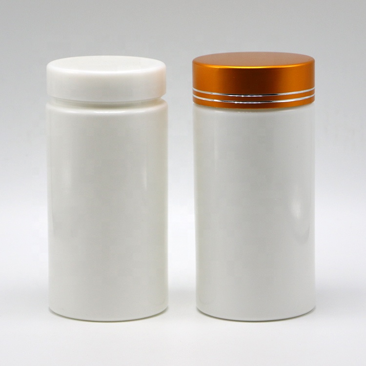 PE Plastic 200mL Straight Cylinder Shape Medicine Pharmacy Bottles with Aluminum Lids