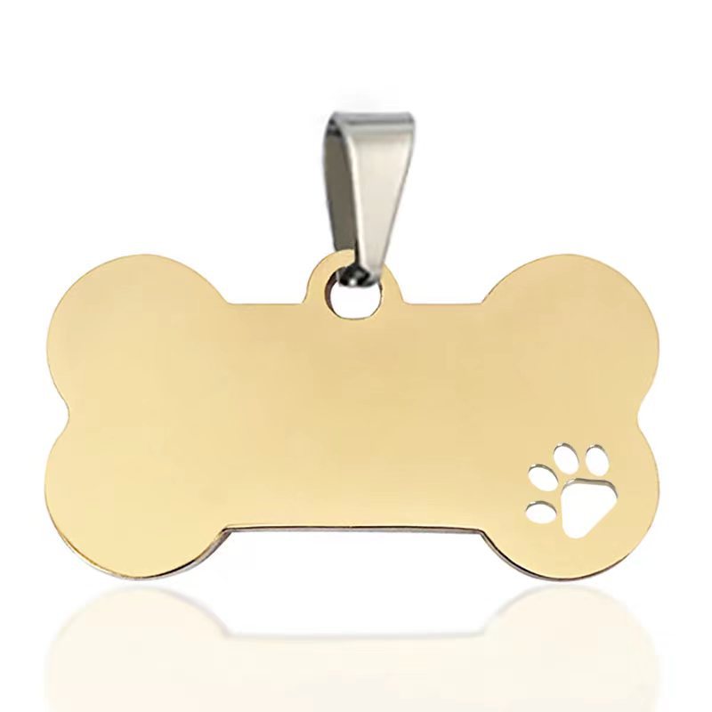 Stainless Steel Dog Name Tags Silver Blue Dog Id Tags Engraved