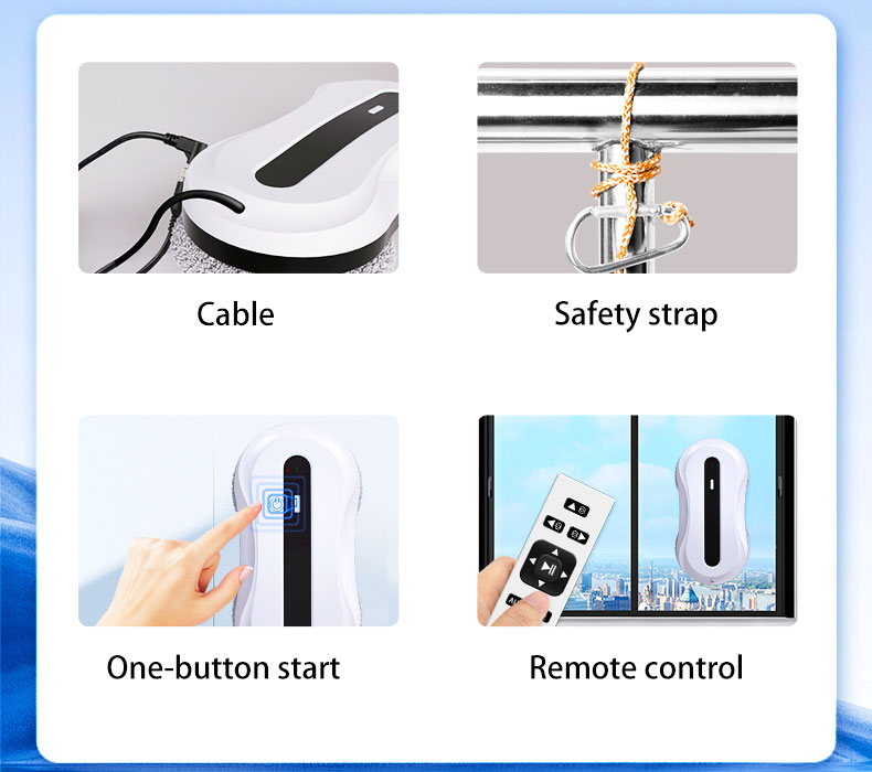 Anti Falling Window Cleaning Robot Electric 68dB Smart Clean Window Cleaning