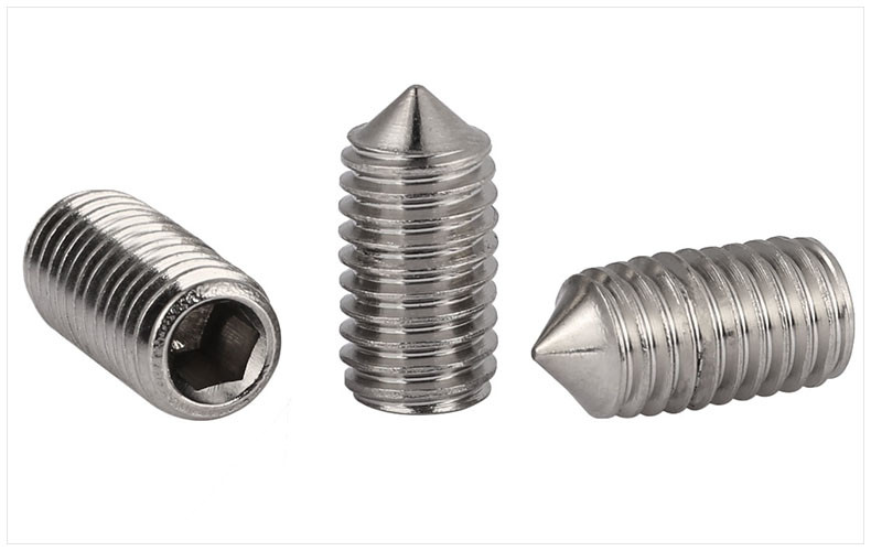 18-8 Stainless Steel Hexagon Socket Set Screw with Cone Point DIN914 Headless Screws