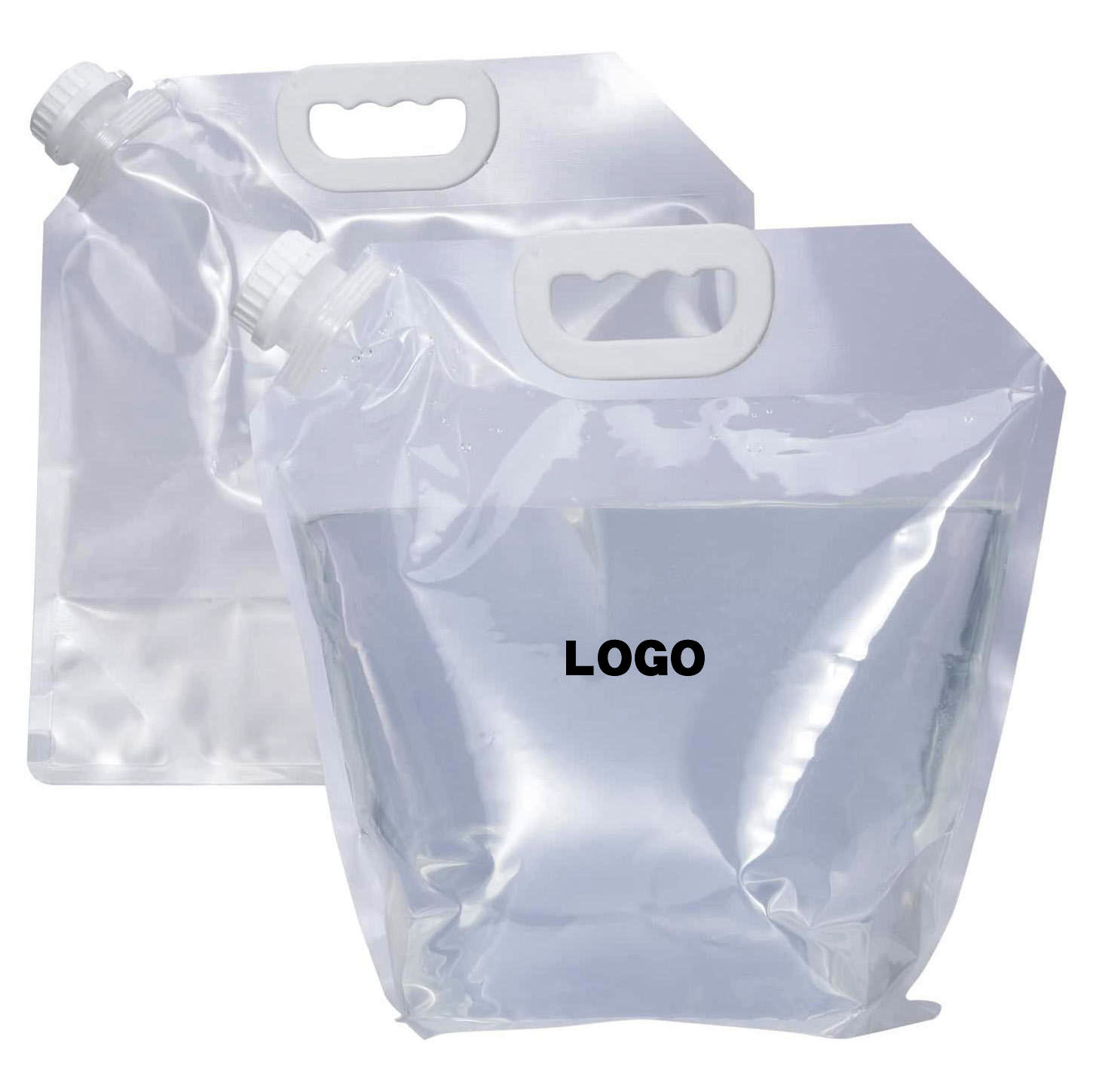 Custom Printed Logo Drink Spout Pouch Plastic Foldable Food Grade Stand Up Liquid Pouch With Handle