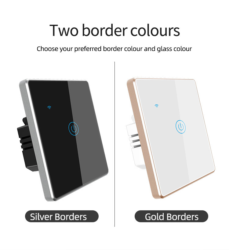 Smart Home Tuya Wifi Switch For Eu Standard 4 Gang Metal Bezel App Remote Schedule Voice Control