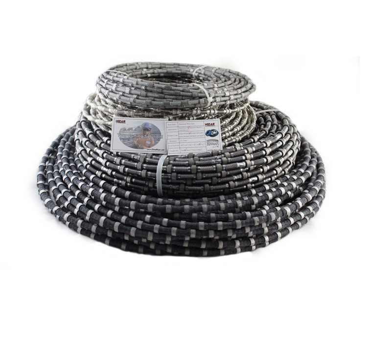 50m Diamond Cutting Wire Saw Granite Marble Stone Quarry 11.5mm Rope Cutting 40pcs Beads /M