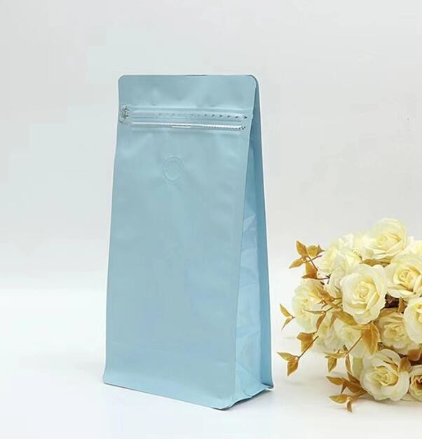 Custom logo Flat Bottom triple laminated aluminium foil bags with Zipper for food