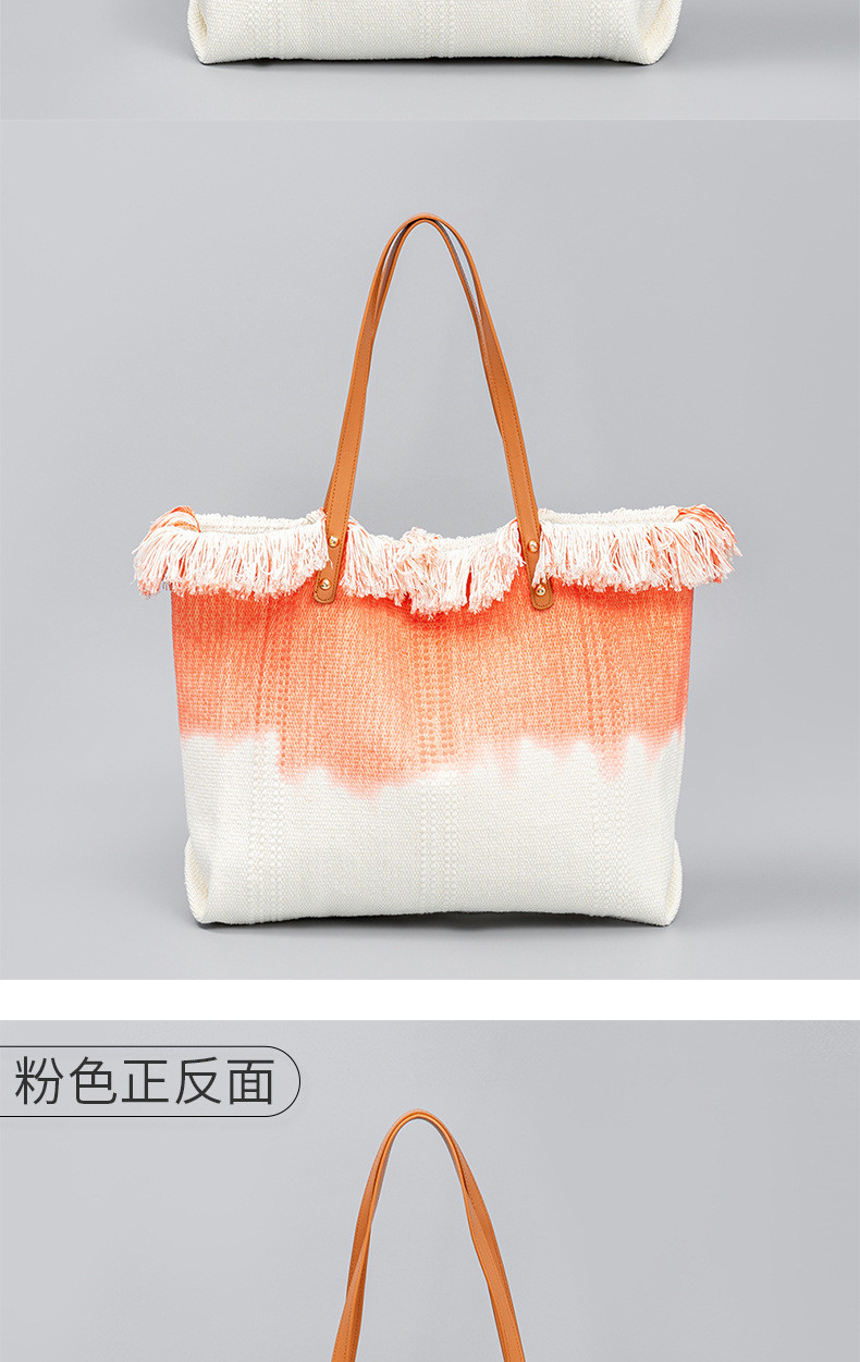 EMBROIDERED TOTE TASSEL DESIGN CANVAS BAG BRAIDED ALPHABET CANVAS UNDERARM NEW SHOULDER SUMMER HIGH CAPACITY WOMEN'S BAG