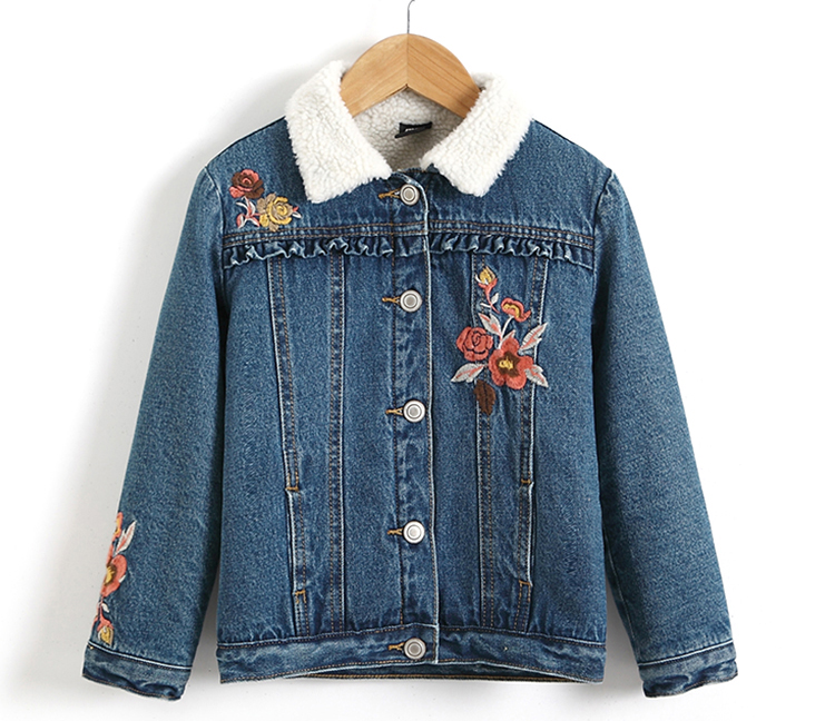 Fashion Casual Kids Denim Clothes Girls Denim Jackets With Sherpa Lining