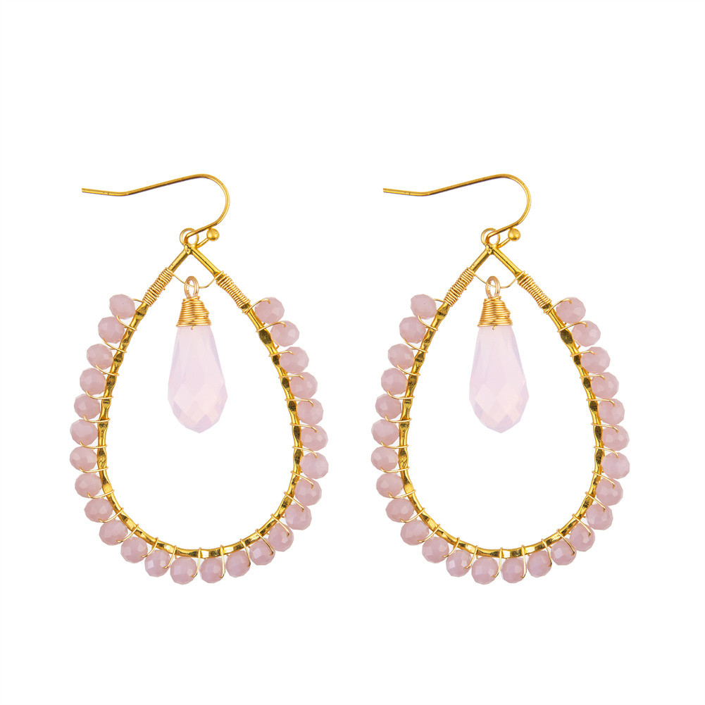 Grape Seeds Drop Shaped Handmade Beads Earring Multi Colors