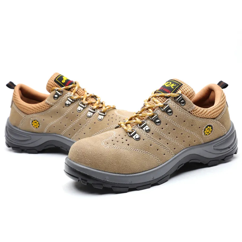PU Suede Leather Working Shoes Unisex Metal Toe Safety Shoes For Autumn