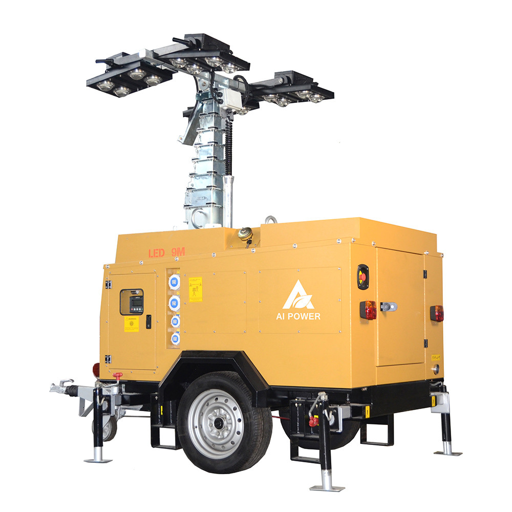 Portable Diesel Generator Lighting Tower With 4x350W LED Light Towers