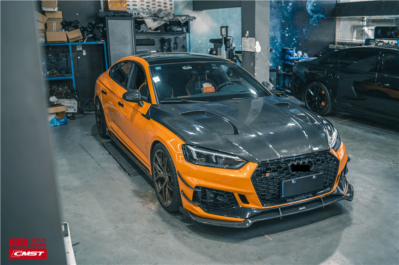 Auto Parts for Audi A5 S5 RS5 Carbon Fiber Hood A5 S5 RS5 Upgraded Transparent Style Hood Engine Hatch
