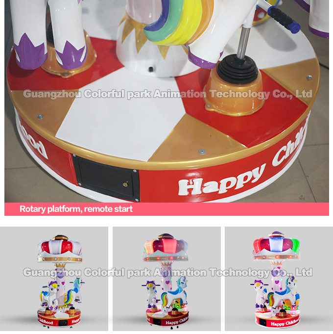 3 players mini Kids Merry Go Round Game Machine carousel coin opertaed arcade machine for amusement centers