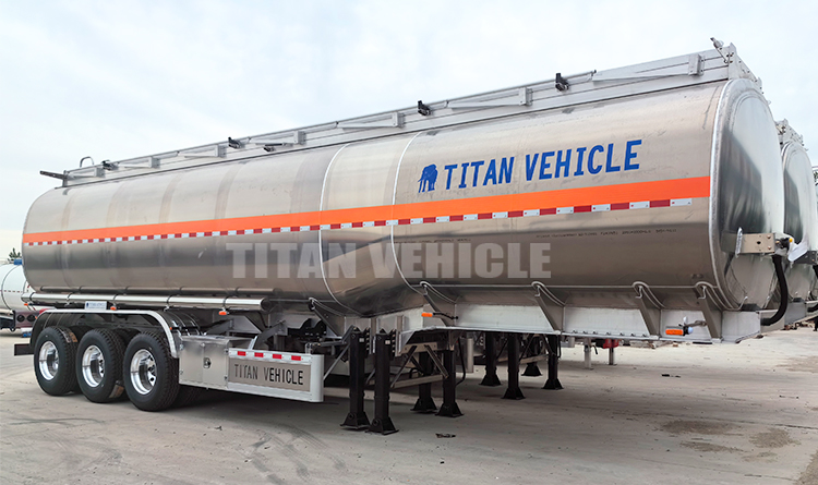 TITAN Large Capacity Aluminum Oil Diesel Fuel Tanker Trailer 3 Axle 4 Compartments for Sale