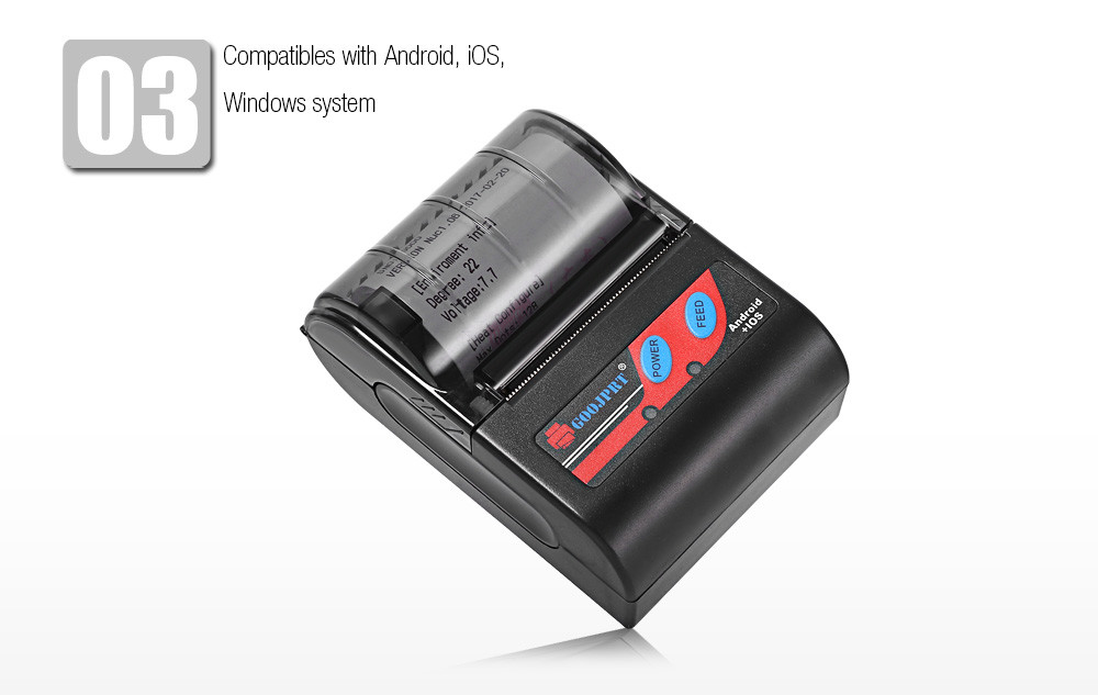 Compact Structure Mobile Thermal Printer 2 Inch 58mm With Leather Case