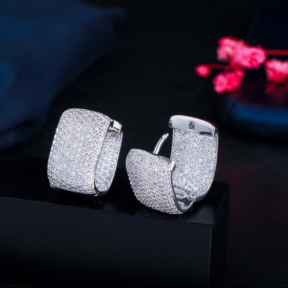 Fashion CZ earring jewelry 18k gold plating CZ diamond earrings necklace jewelry set