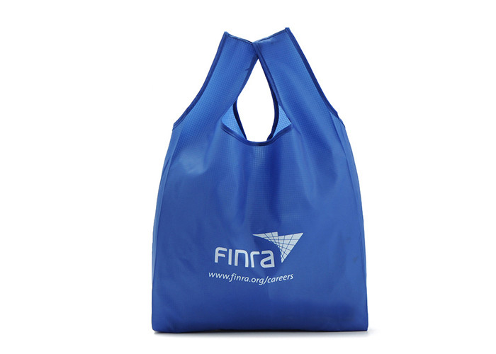 Customized 210D waterproof nylon foldable shopping bag thickened vest tote bag
