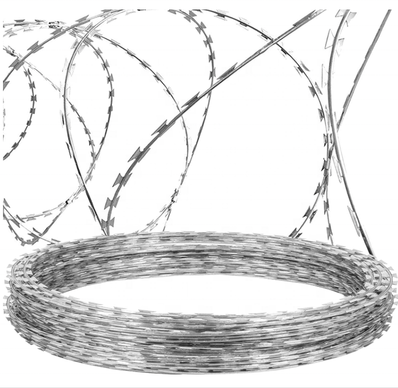 Lowest price galvanized razor concertina coils type barbed wire manufacturer