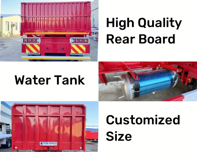 TITAN Tri Axle 60 Tons Drop Side Semi Trailer for Sale  Bulk Cargo Semi Trailer