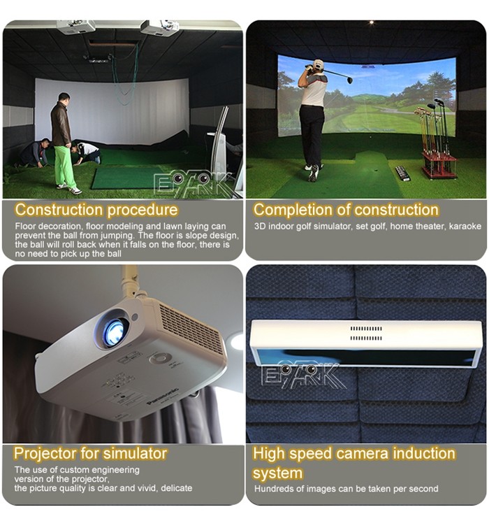Indoor Sport Golf Simulator Interactive Projection Screen Smart Golf By Projection