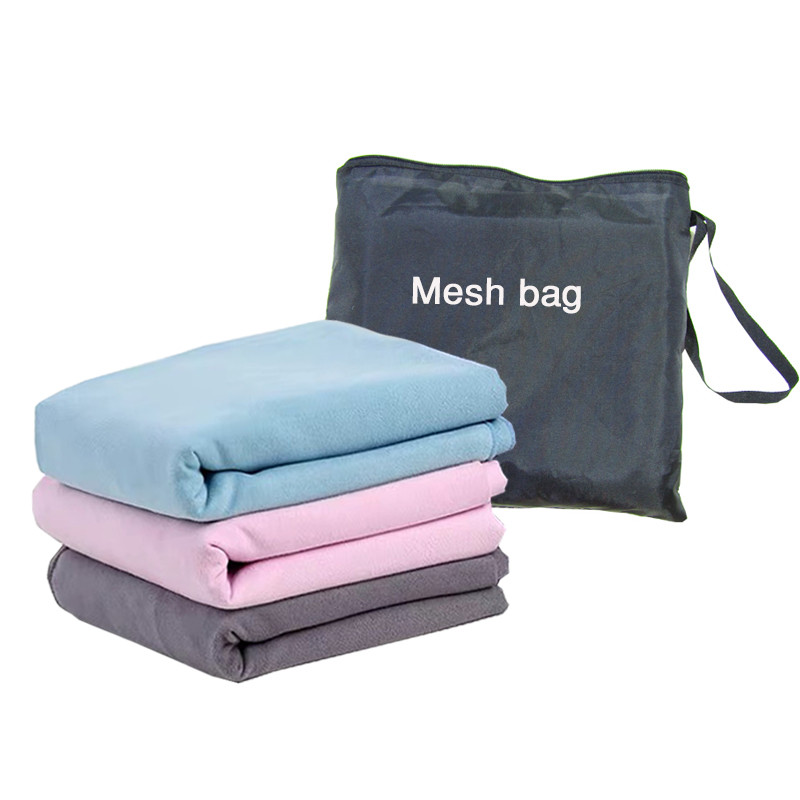 Polyester and polyamide Microfiber Sports Towel With Mesh Bag Custom Logo