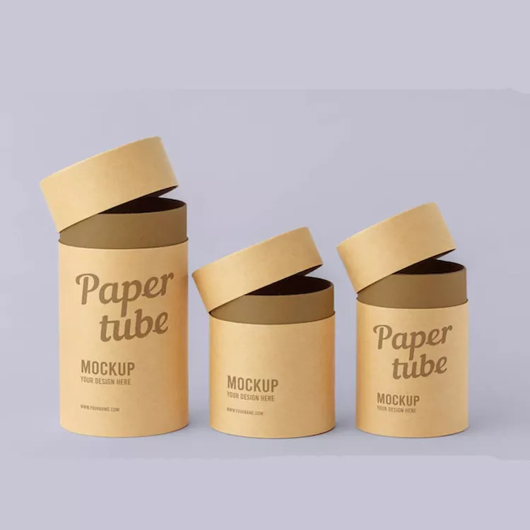 Custom Logo Cylinder Food Packaging , Kraft Paper Tube Packaging For Coffee Bean