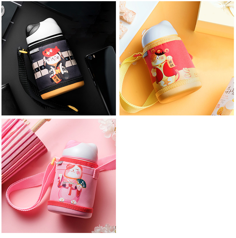 Cartoon Cat Printing Oxford Baby Feeding Milk Bottle Holder