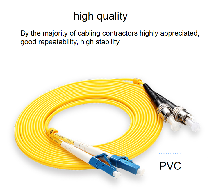 Eco Friendly Simplex Fiber Optic Patch Cord Multimode ST To LC Fiber Jumper