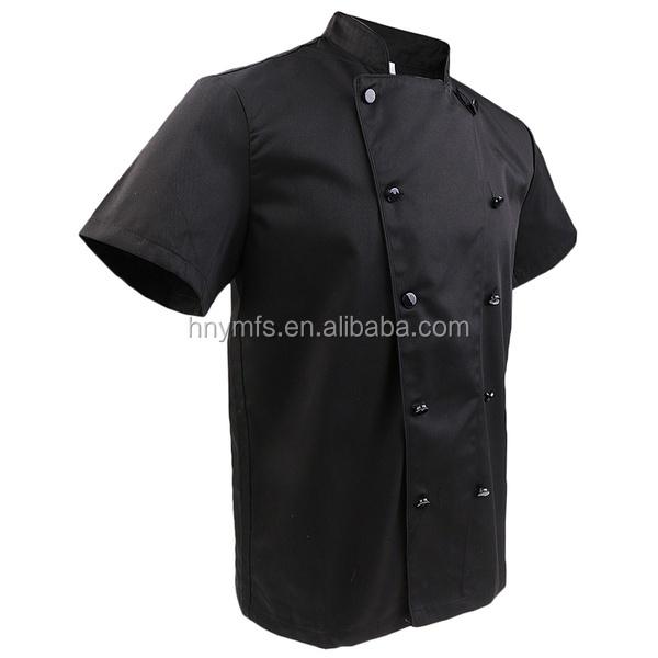 Pure Cotton Kitchen Chef Coat Black Color XS-5XL Breathable