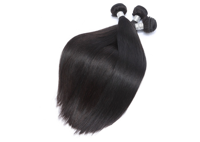Double Machine Weft Virgin Human Hair Extensions / Remy Peruvian Hair Bundles