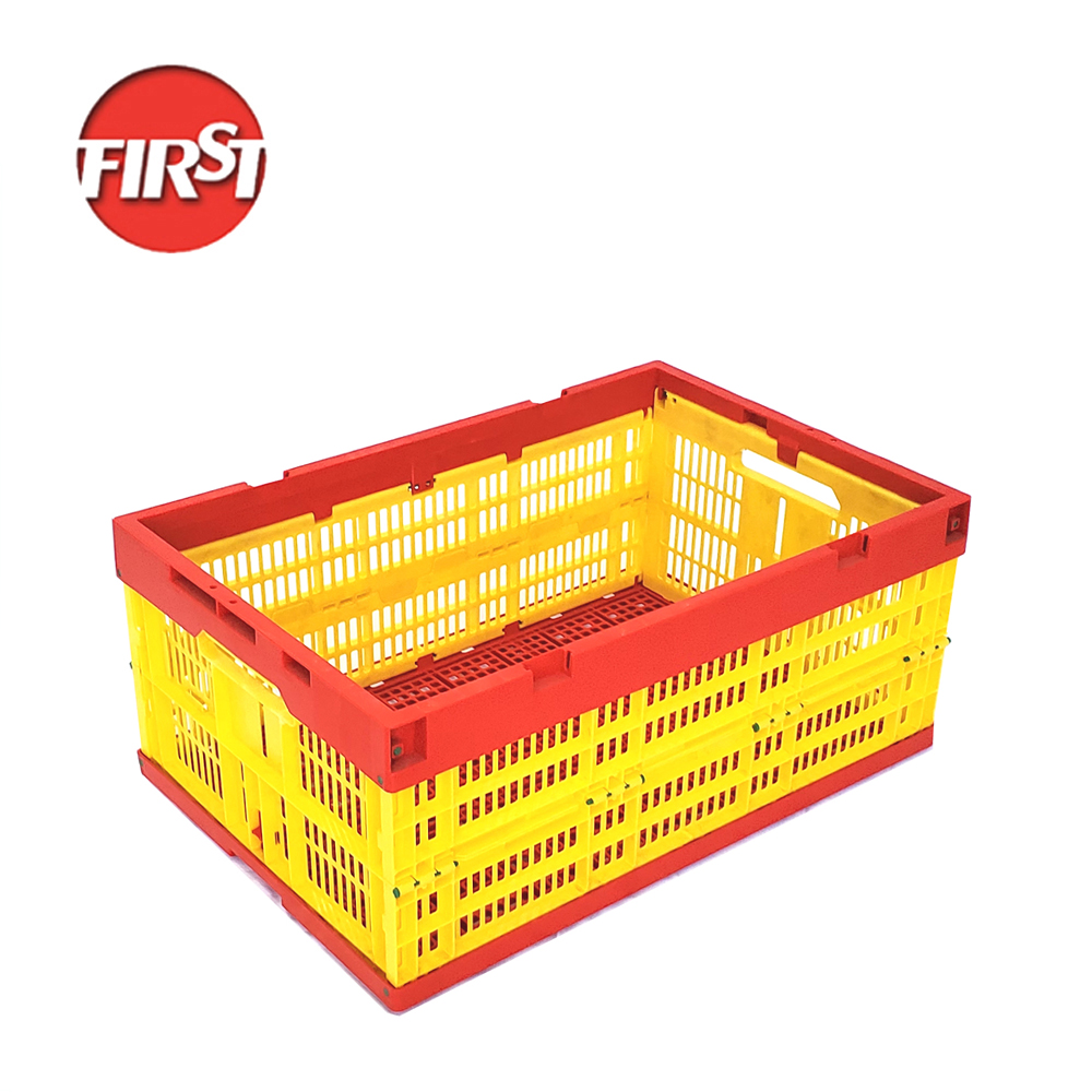 Supermarket Agriculture Basket Foldable Plastic Storage Crate for Fruits and Eggs