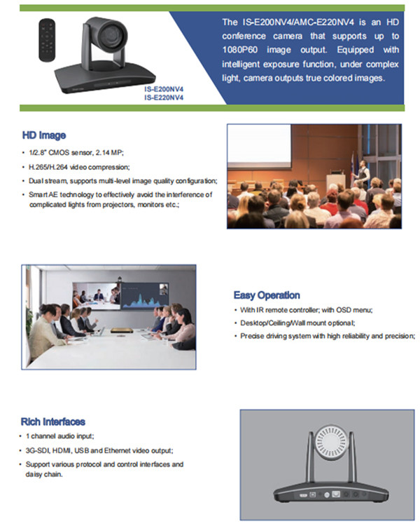 Meeting Room Auto Tracking Conference Camera Wide Angle Webcam For Conference Room